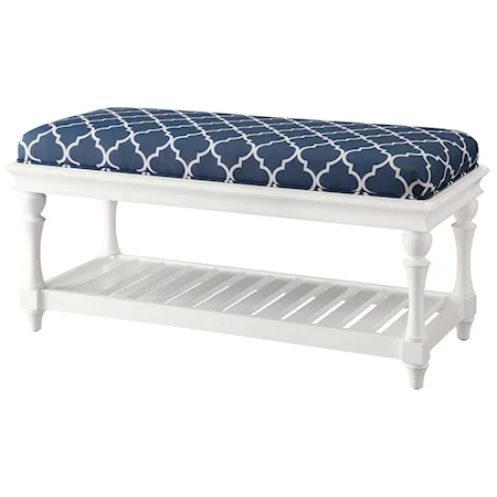 Atlantic Blue And White Accent Bench